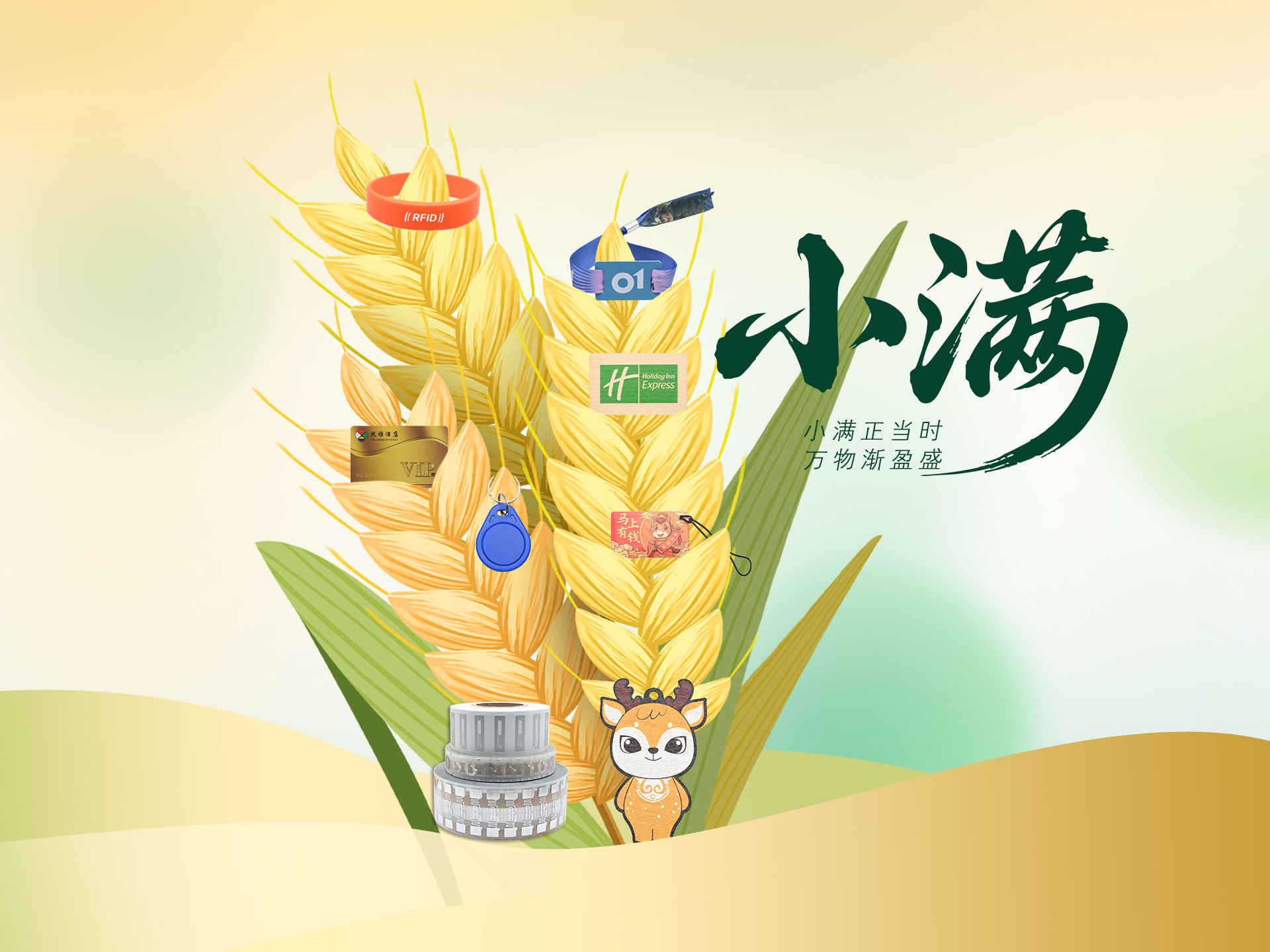 卡立方集團RFID標簽智能卡中料硅膠腕帶，小滿時節伴萬物向豐而行